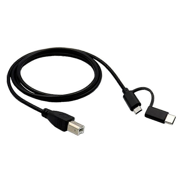 Smarttelefoner til skriver OTG-kabel Micro USB & Type C til USB-B ledning datakabel 2m