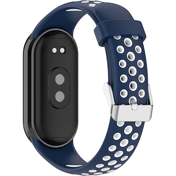 Älykellohihna Xiaomi Mi Band 8:lle yhteensopiva, silikoninen ranneke, vaihtohihna rannekkeelle, rannekkeen lenkki lisävarusteet blue white