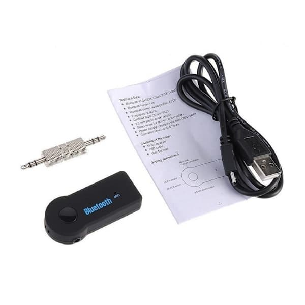 3,5 mm Bluetooth-adapter, bil 3,5 mm lydhøyttaler AUX-mottaker, 5.0 trådløs Bluetooth-sender