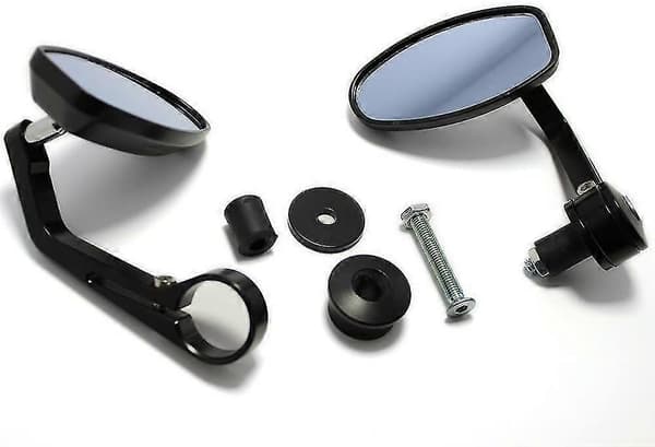 Sort 7/8\"\"22mm Runde Motorcykelspejle Styr Ende Sidespejle Til