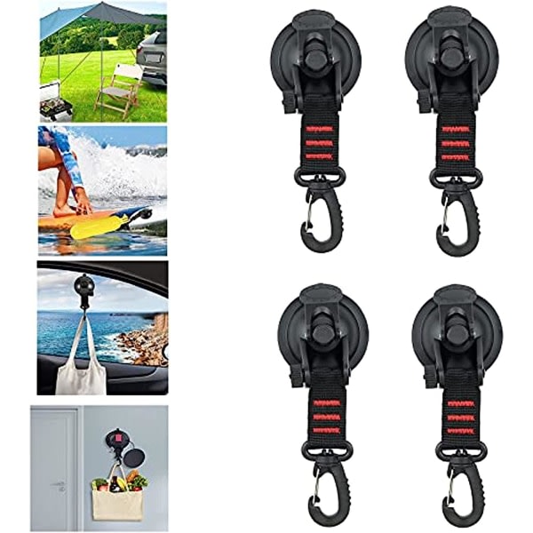 Camping suction cup, 4 Powerful suction cup hook for camping tents