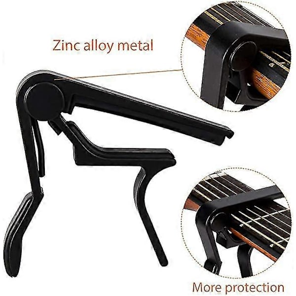 1 st Gitarr Capo, 6-strängad Akustisk & Elgitarr Capo, gitarr Capo Akustisk - black