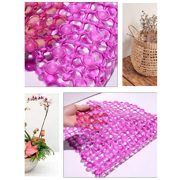 Oval halkfri badmatta Dusch Bad massagematta Rose Red