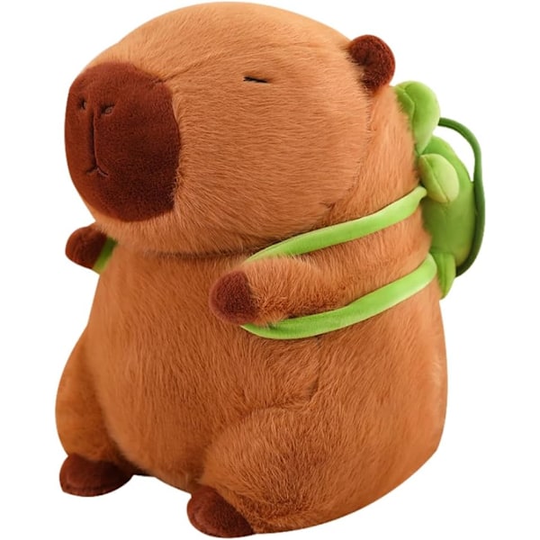 Cute Capybara Plush Toy capybara Plush with Turtle Backpack，Realistic Soft Stuffed Animal 25cm Capybara Plush Toy Stuffed Capybara for Kids Gift