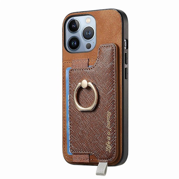B5 iPhone 16 Pro Max -kotelo 2-in-1 Magneettinen Irrotettava Korttipidike Nahka+TPU Puhelin Kotelo - Ruskea Brown