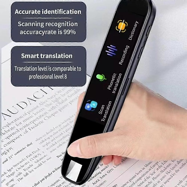 Scan Sense AI Älykäs kynä lasten opiskeluun Black
