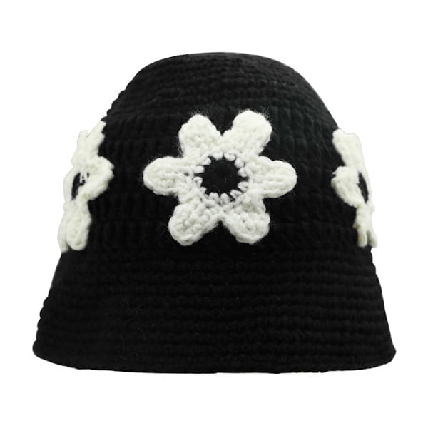 Virkad Bucket Hat för Kvinnor Trendig Stickad Blommig Slouchy Hat Söt Boho Blomma Handgjord Beanie Utomhus Boho Resa Fiskehatt Apricot