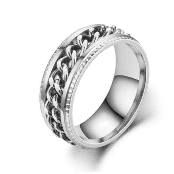 Anti-stressring med roterande kedja Silver Storlek 11 Silver Storlek 11