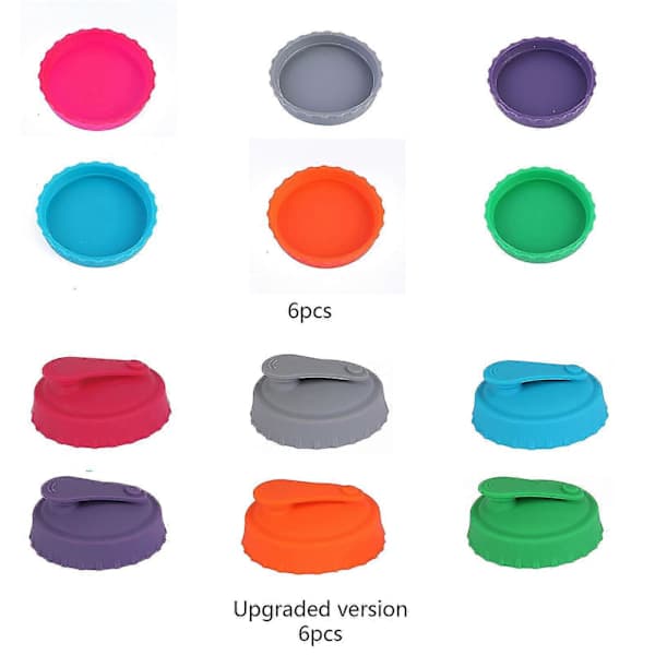 6-pack Spillfria Silikonlock för Läskburkar, Juice, Drycker, Öl - Passar Standard Läskburkar, Skydd - Yvan Uppgraderad version 6st Upgraded version 6pcs