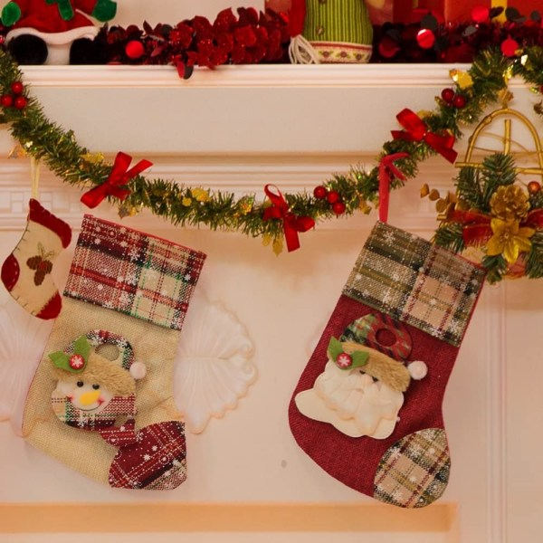 Julstrumpa Hängande Väska, Julstrumpa Dekoration 3 st