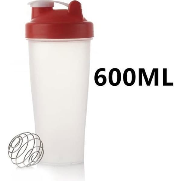 Salatdressing Shaker - 600ml - Rød - Dryppfri tut - Gjenlukkbart lokk