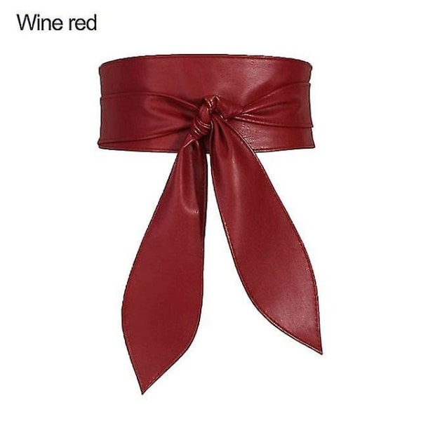 Blødt tøj dekoration sløjfe taljebånd bælter dekorative taljebånd dame bredt taljebælte taljerem wine red