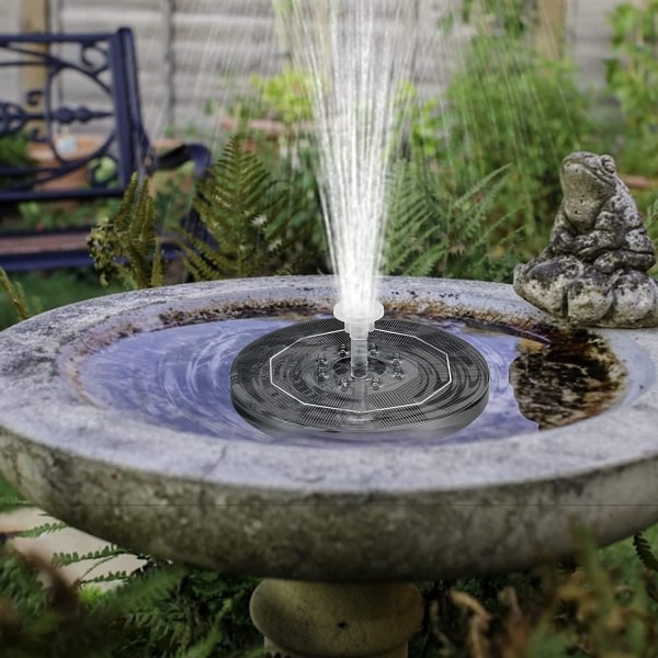 Aurinkokäyttöinen suihkulähde Solar powered Fountain vesisuihkulähde LED / Vesi pumppu-WELLNGS musta