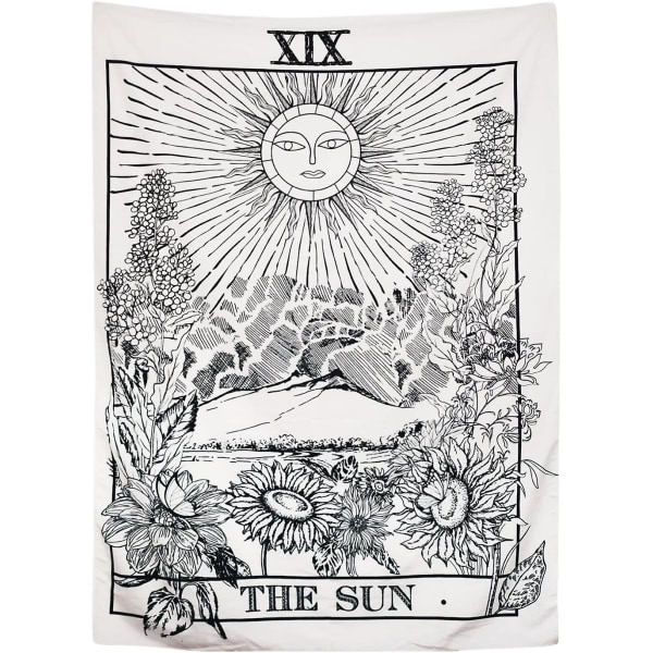 Tarot-Tapet Måne Stjerner Sol Tapet Middelalderlig Europæisk Divination Tapet Væghængende Tapet