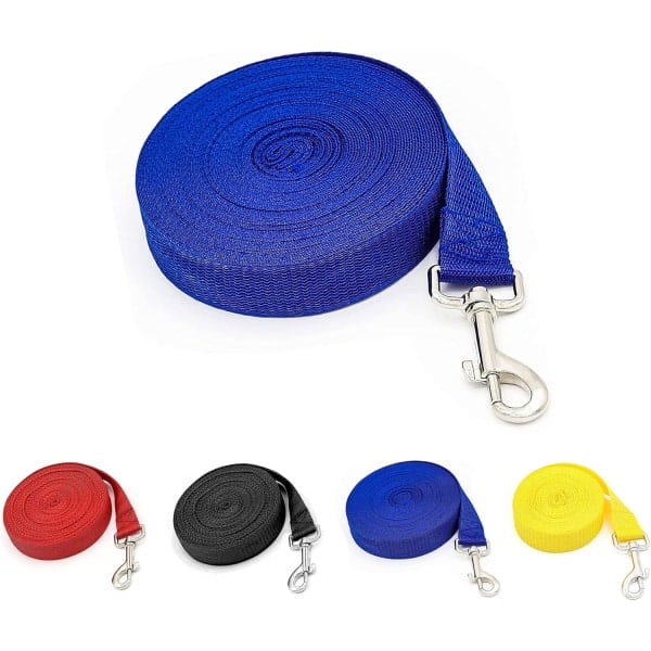 Ekstra Lang Hundetreningsline, 5m Nylonline for Store, Mellomstore og Små Hunder - Perfekt for Innkallingstrening, Lydighet, Løping, Camping Blue