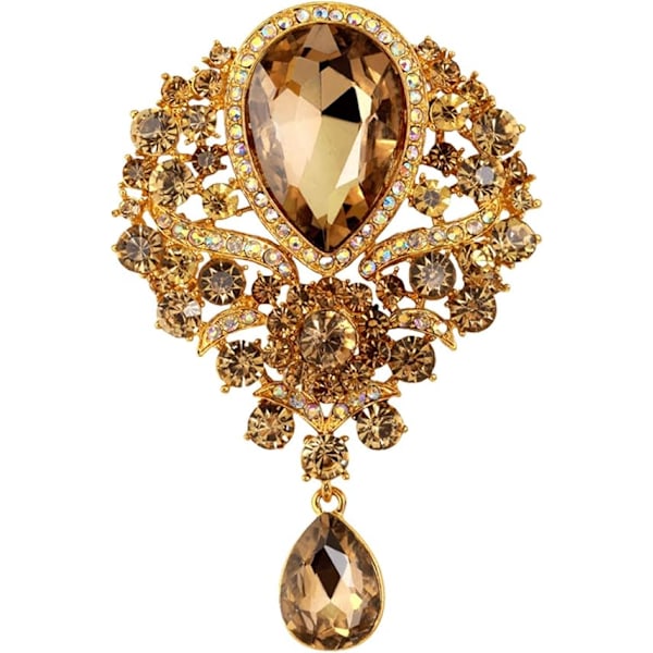 Broscher Emalj Brosch för Män Kvinnor Retro Strass Slipstift Kläder Hatt Dekoration Gold