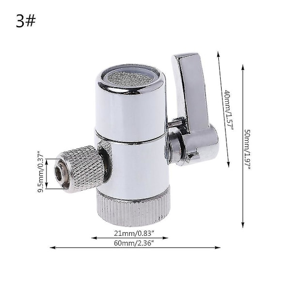 Vandfilter Hane Omskifterventil RO System 1/4\" 2.5/8\" 3/8\" Slangekobling Høj Kvalitet 3