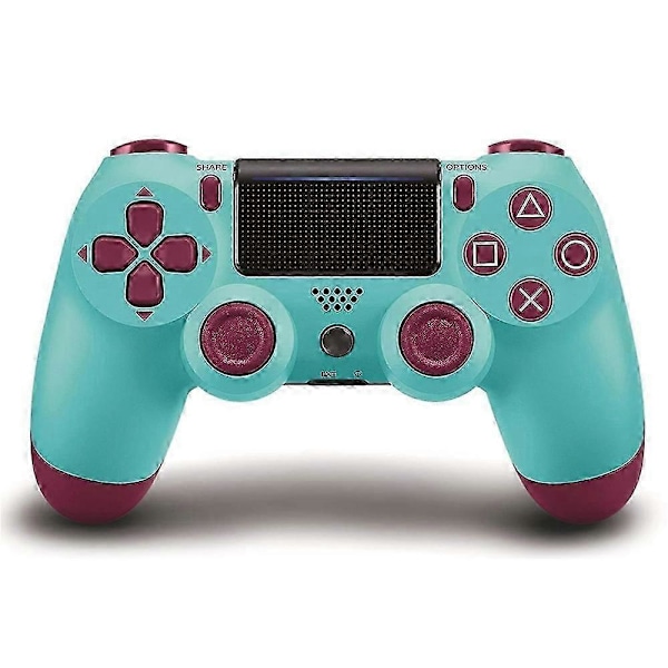 Trådløs PS4 Controller Bluetooth Gamepad med Vibration, Ergonomisk Design til PS4 Konsol - Lys Rød Multicolor Green