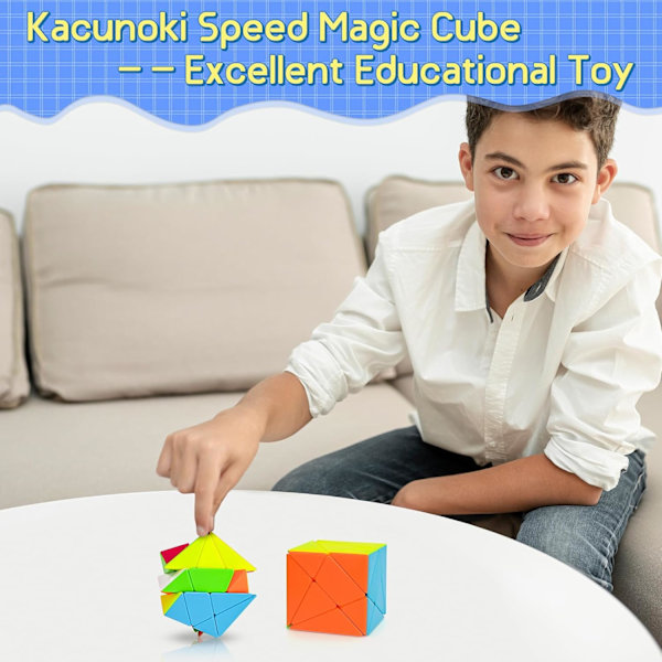 3×3 Magic Speed Cube Axis Cube Stickerless Glat Professionel Puslespil Cube 3D Hjernepuslespil Magisk Legetøj Uddannelsesmæssigt Hurtigt Cube Legetøj til Børn, Voksne