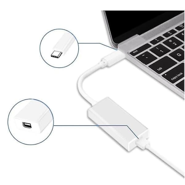 1x Thunderbolt 3 till Thunderbolt 2 Adapter Typ C Kabel USB för Macbook Air Pro Bästa Presenten