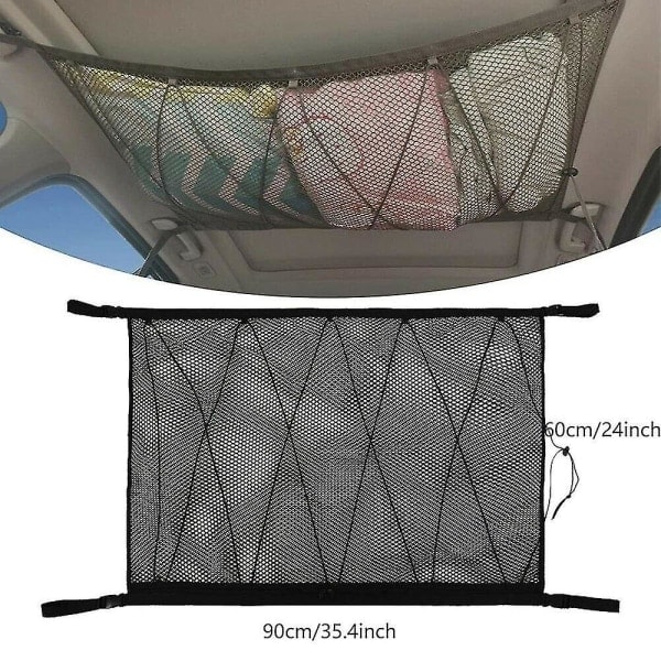 Bil Tagnet Tag Bagagenet Opbevaringspose Lommer Til SUV Van Camper 90x60cm