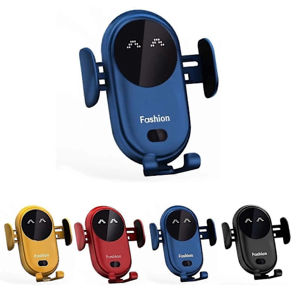 10w Trådløs Biloplader Holder til Telefon Hurtig Opladningssensor Blue