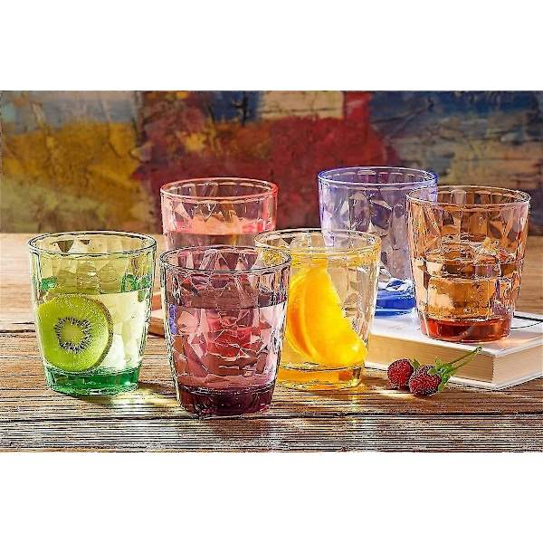 330/420/470 Ml Färgade Plastkoppar Återanvändbara Dricksglas För Picknickfest 6-pack 420ml