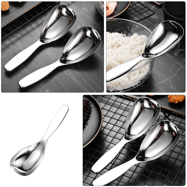 Risspade i rustfritt stål, rissskje i metall, risspatel, serveringsskje, riskokeskje for hjem, restaurant, hotell