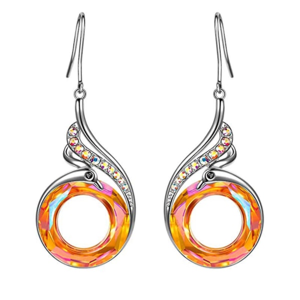 Colorful Crystal Peacock Creative Gradient Earrings