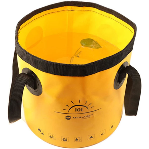 Hopfällbar Hink med Handtag | 10L/20L Lätt Vikt Bil Tvätthink | Flerfunktions Vikbar Yellow 20L