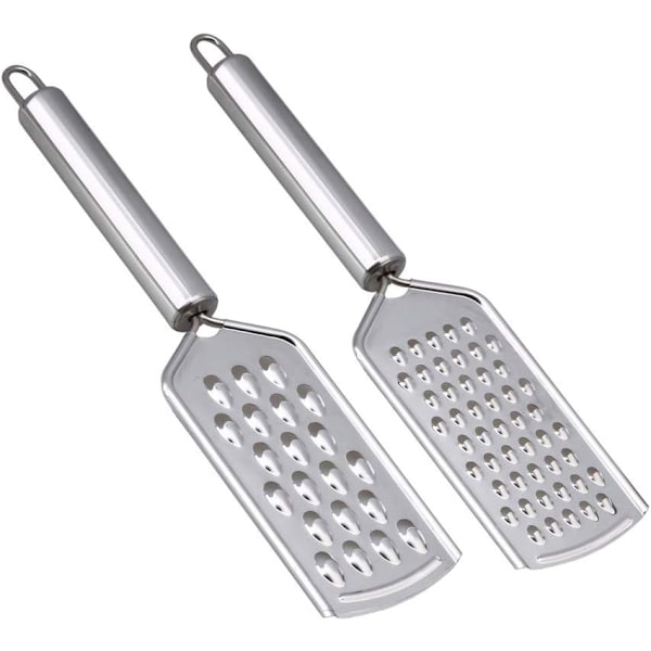 2 stk. Kjøkken Rivjern, Ost Rivjern Fin Rivjern for Kjøkken med Håndtak og Razor-Sharp Rustfritt Stål Blad og for Sjokolade, Ost, Gulrot, Ingefær