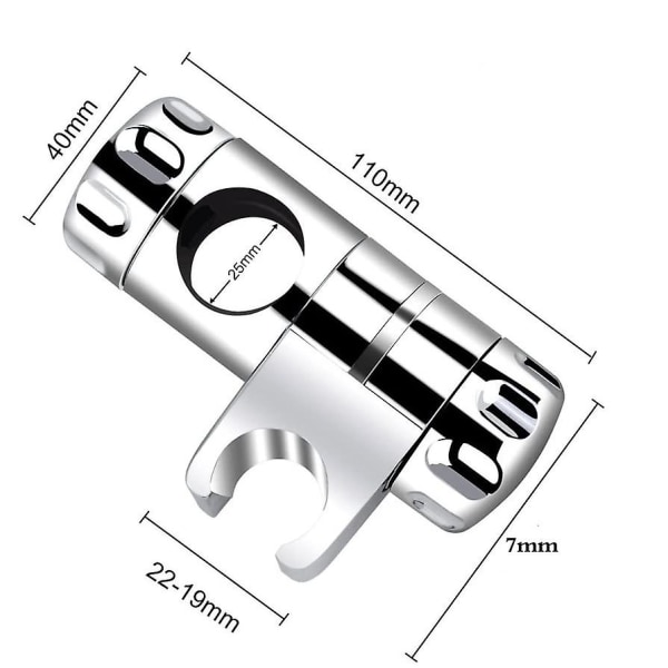 Dusjhodeholdere, 25 mm justerbar erstatningsdusjholder krom