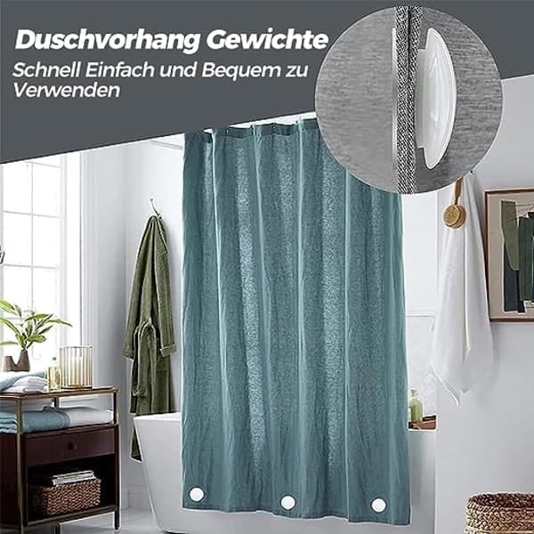 Duschdraperivikter, 4 par magnetiska duschdraperivikter
