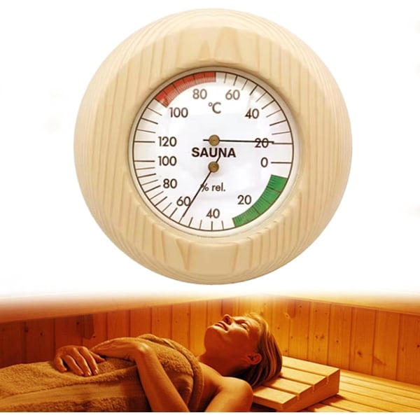 Saunatømmertermometer Indendørs Termometer 2-i-1 Termometer og Hygrometer med Præcisionsskala Sauna Tilbehør Udendørsliv