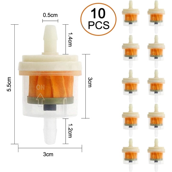 10 kpl polttoaineen suodattimia ruohonleikkurille ja mopoille