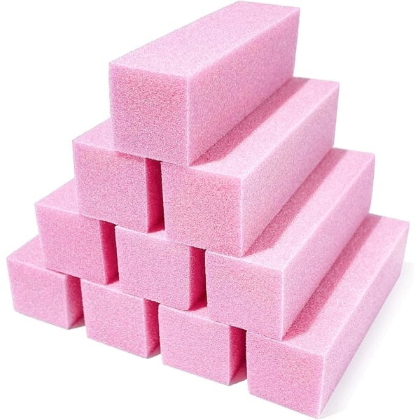 10 st Nagelbandsfilblock, Professionella 120 Grit Nagelsandningsblock för Naturliga Akrylnaglar, Nagelbandsfilblock Manikyr Pedikyr Verktyg för Gelnaglar Pink