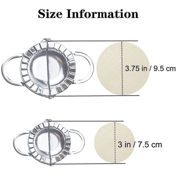 Dumpling Maker Press Pierogi Mold Wonton Stål Stempler 1 Stor 1 Liten Sett
