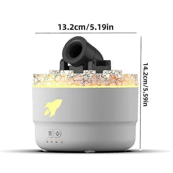Stille Ultralyd Aromaterapi Luftfukter med Eterisk Olje Diffuser og 7-Fargers LED White