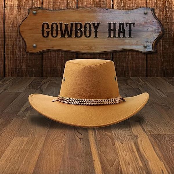 Cowboyhatt Western Solhatt Faux Filt Läder Mocka Maskerad Fest Kostym Outfit Resa Utomhus Solskydd För Herrar Dam Beef yellow