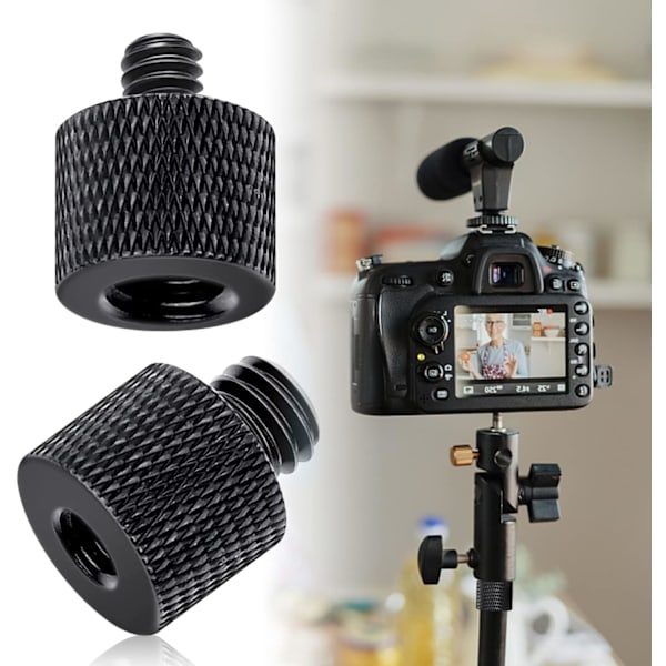 Kamera Avatar Skrue Adapter 2 STK Tråd 3/8 til 1/4 Han Adapter og 1/4 Han til 3/8 Hun Adapter Sæt til Mikrofonstativ Kamera Montering Skærm