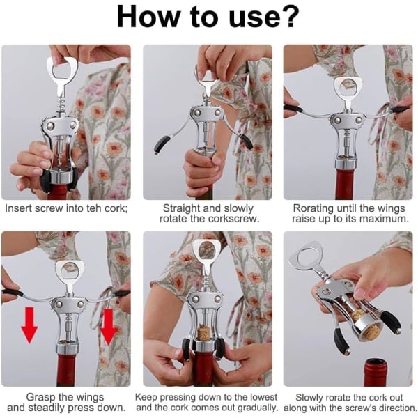 Vingöppnare med vingskruv och flaskpropp Single + Bottle Stopper