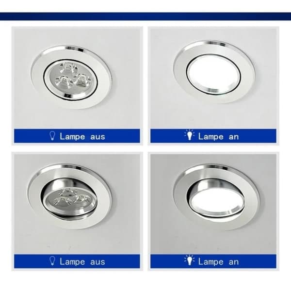 10X 7W Cool White LED Indbygningsspots til Badeværelset