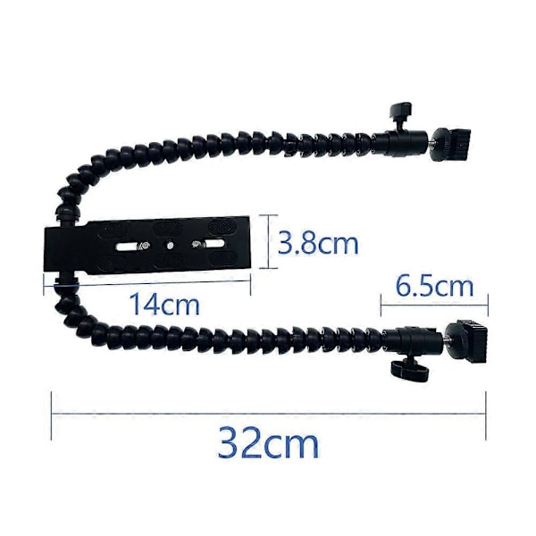 Flexibelt Dubbelarm Blixtskofäste Hållare för Makrofotografering Kameratillbehör