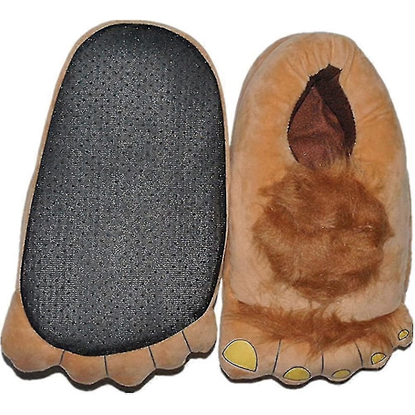 Unisex Voksne Tøfler Slippersko Bigfoot Plys Tøfler Varmt Vintergave 36-42 Brown