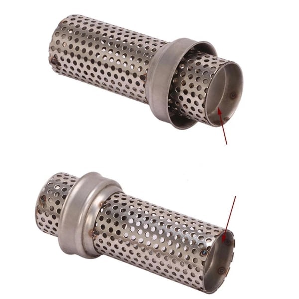 2x Universal Motorcykel Avgasrör Ljuddämpare Db Killer Ljuddämpare Eliminator Mesh Db Killer Si Silver