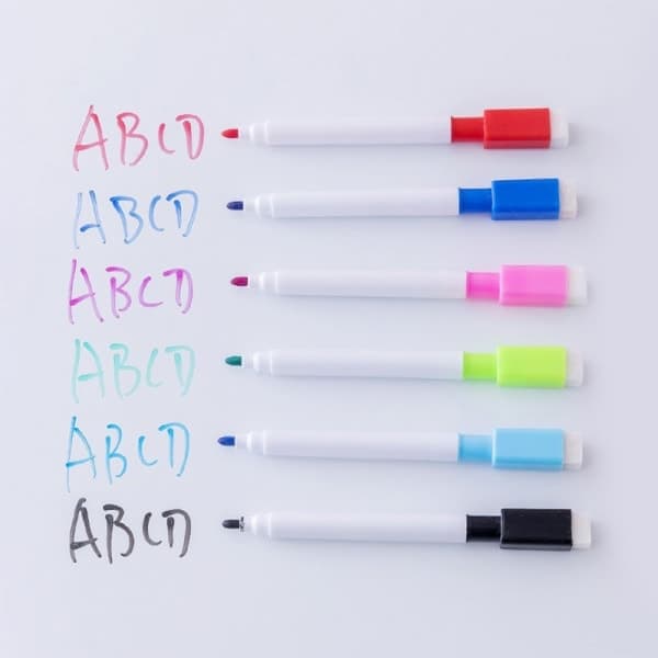 8 whiteboard tusser kan tørres af, vaskes, farvekerne, sort kerne