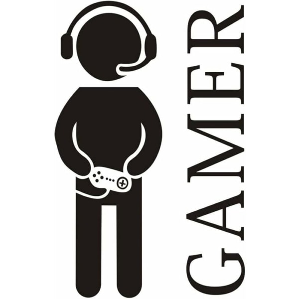 Gamer Boy Dekal Veggklistremerke, Videospill Veggklistremerker, Avtakbar Gamer World for Net Bar Stue Soverom Soverom Lekerom