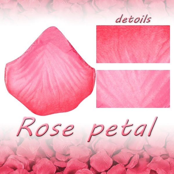 1000 stk. Kunstige roseblader for bryllupsdekorasjoner, romantisk kveld, Valentinsdag, arrangementer, hvit Peach Red Gravity