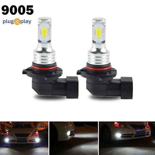 2 x 9005 HB3 LED bil tåkelys, LED front tåkelys