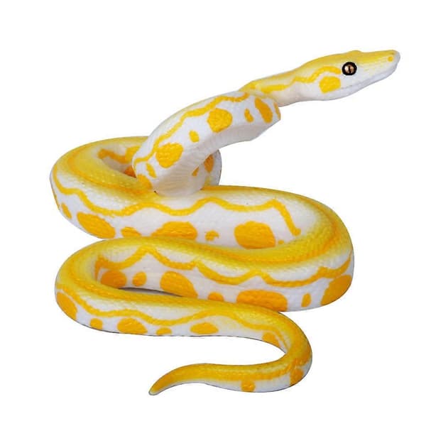 Simulaatio Eläinmalli Muovinen Väärennetty Käärme Nukkelle Halloween-juhliin Pelottava Kepponen Käärmelelu Suuri Python-käärmemalli Golden python